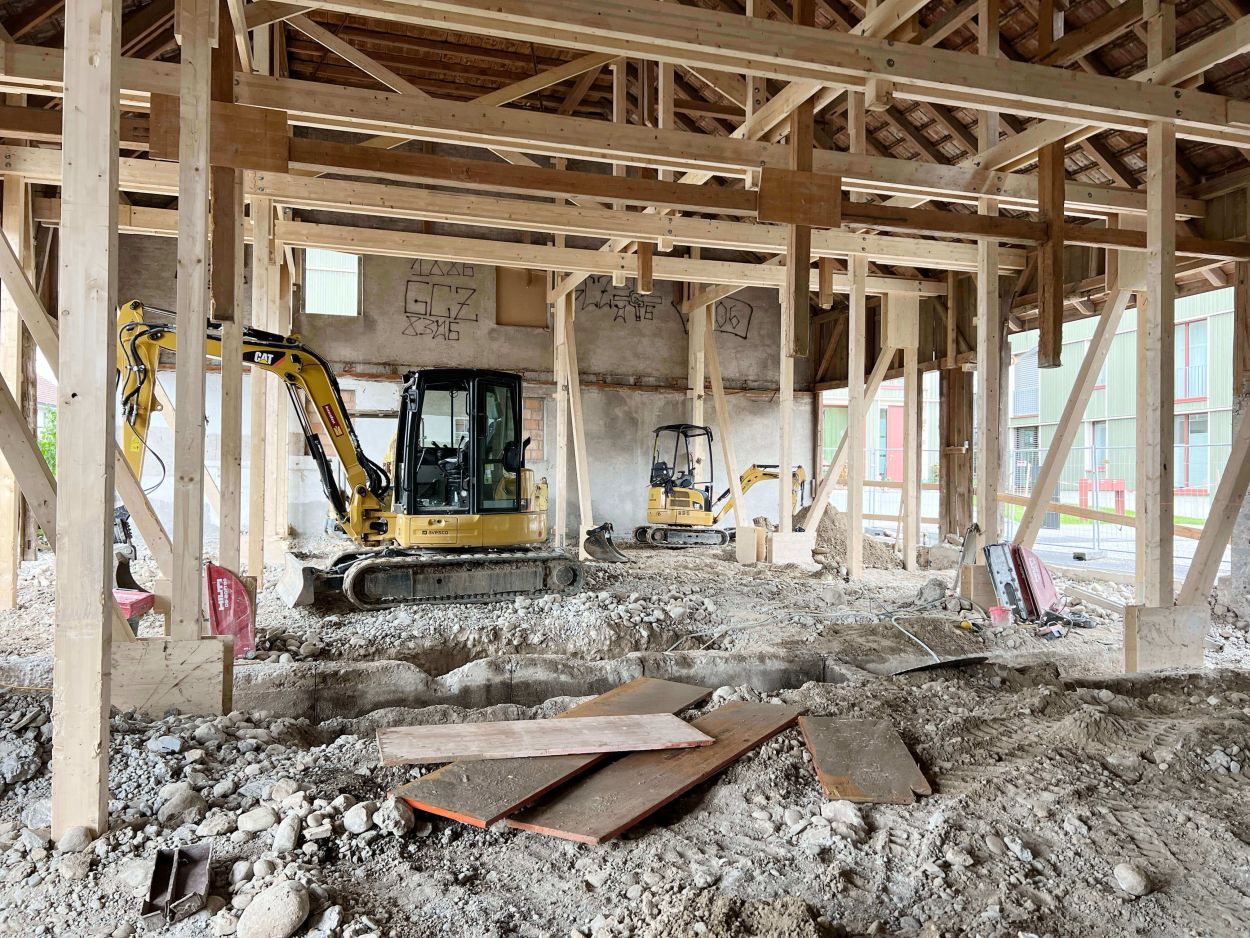 Baustelle Umbau Ökonomieteil, Haus Rieda